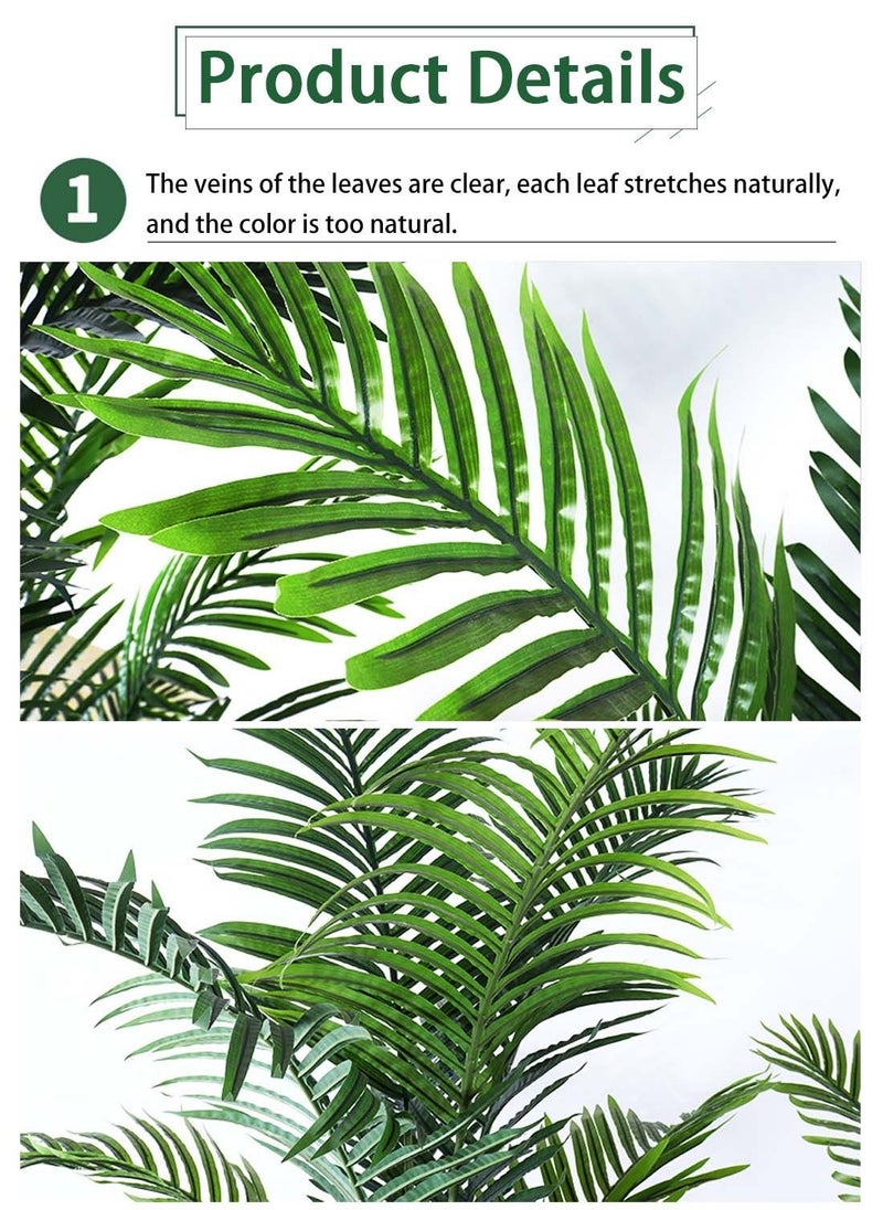 Viden - 120CM Artificial Tree Fake Flower Pot Artificial Tree Decoration Green Belt Realistic Green Phoenix mallow and Plastic Pot Home Decoration Office Indoor Outdoor Balcony Living Room - Image 1