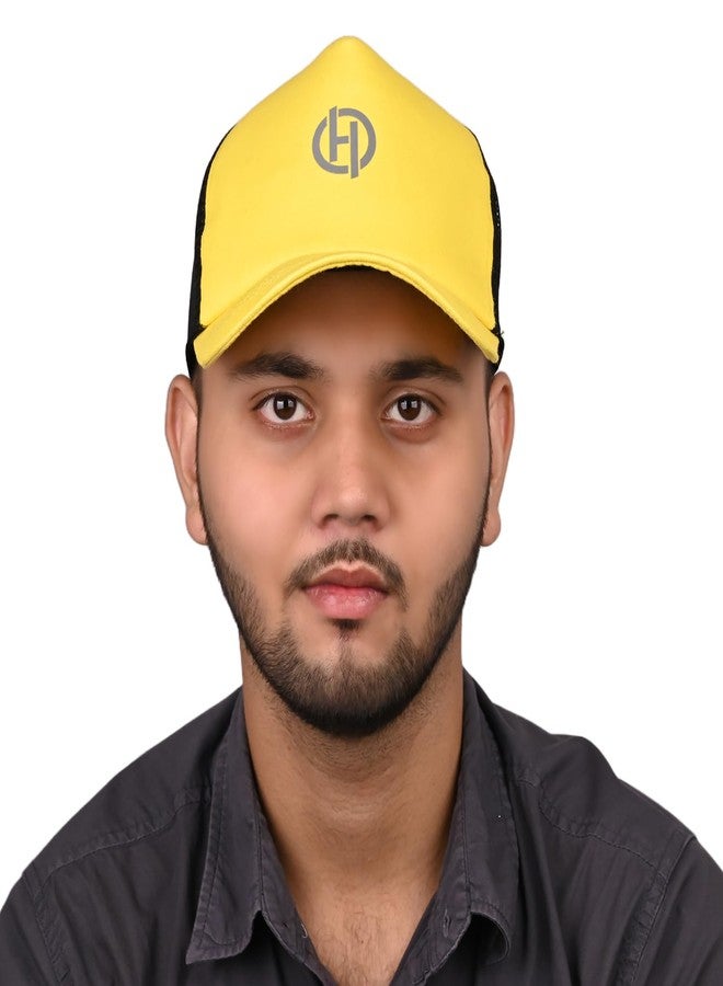 HACER Cap with Adjustable Strap Topi Men Women Baseball Head All Sports Snapback for Summer Winter Golf Gym Cricket Dance Hip Hop (Yellow, Free Size) - Image 2