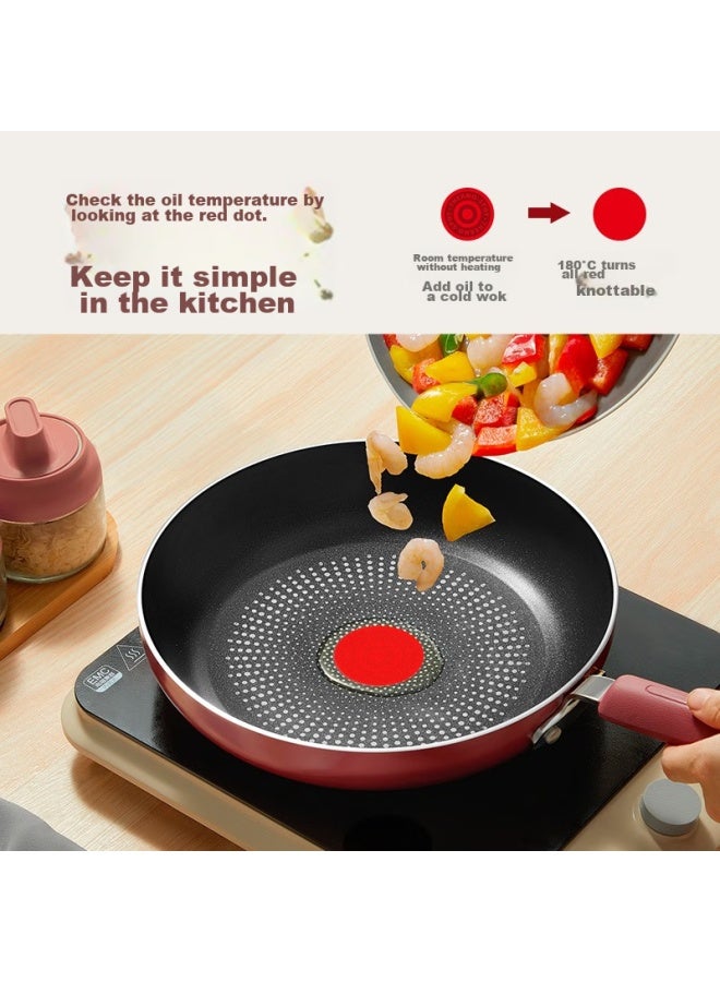 Supor, Fire Red Dot Oil-gathering Bottom Frying Pan, Flat Bottom Pan, Non-stick Cooking Pan, 26cm Steak Pan, Ej26hap10 - Image 1