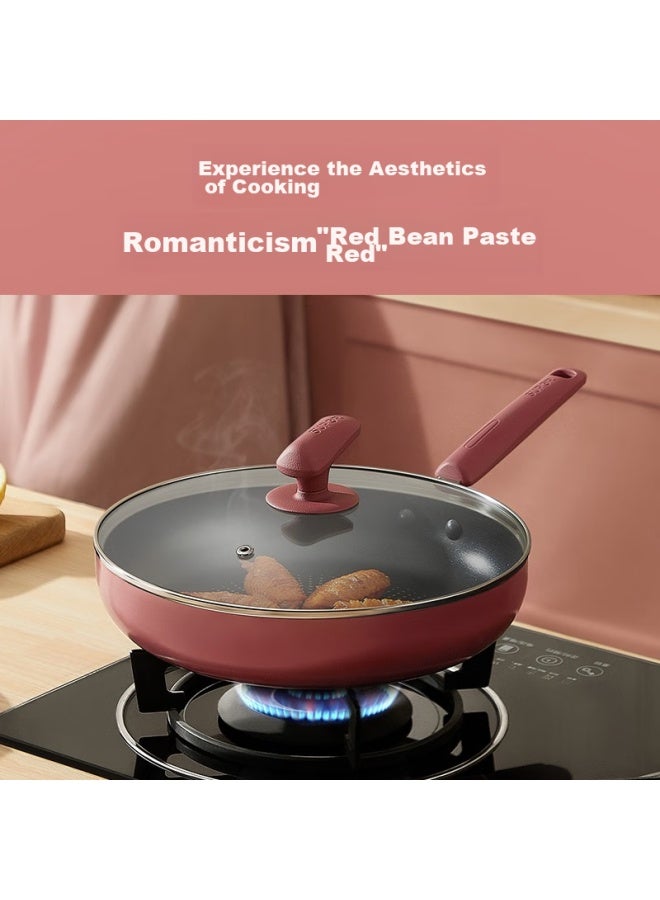 Supor, Fire Red Dot Oil-gathering Bottom Frying Pan, Flat Bottom Pan, Non-stick Cooking Pan, 26cm Steak Pan, Ej26hap10 - Image 3