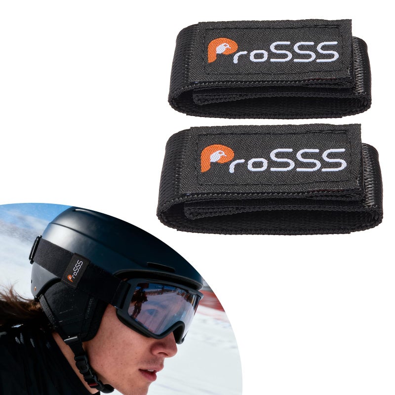 ProSSS Ski Helmet Goggle Strap Retainer, Adjustable Hook & Loop Webbing Clip with 3M Adhesive, Fits 1.5â€-2.75â€ Straps, Secure Retention System for Snowboard & Ski Helmets, 2 Pack - Image 1