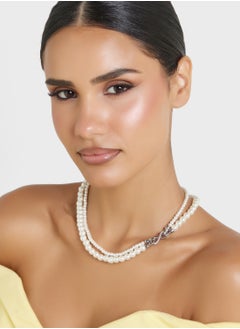 ELLA Layered Pearl Infinity Necklace  - Image 4