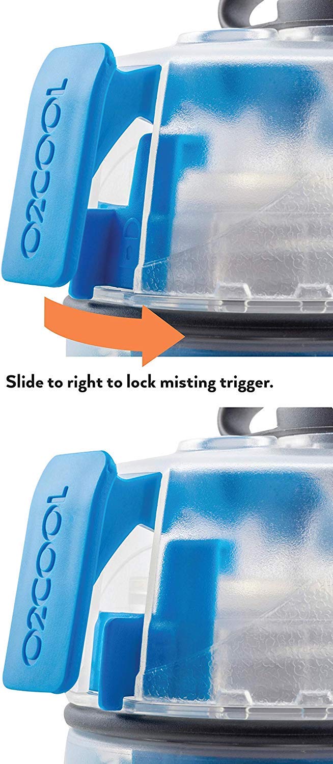 O2COOL Mist 'N Sip Misting Water Bottle 2-in-1 Mist And Sip Function With No Leak Pull Top Spout Sports Water Bottle Reusable Water Bottle - 20 oz (Crackle Green) - Image 4