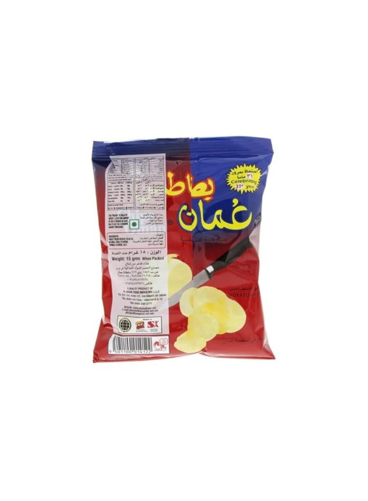 Oman Chips رقائق عمان بالجملة بنكهة الفلفل الحار، كرتون، 50 قطعة × 15 جرام - Image 4