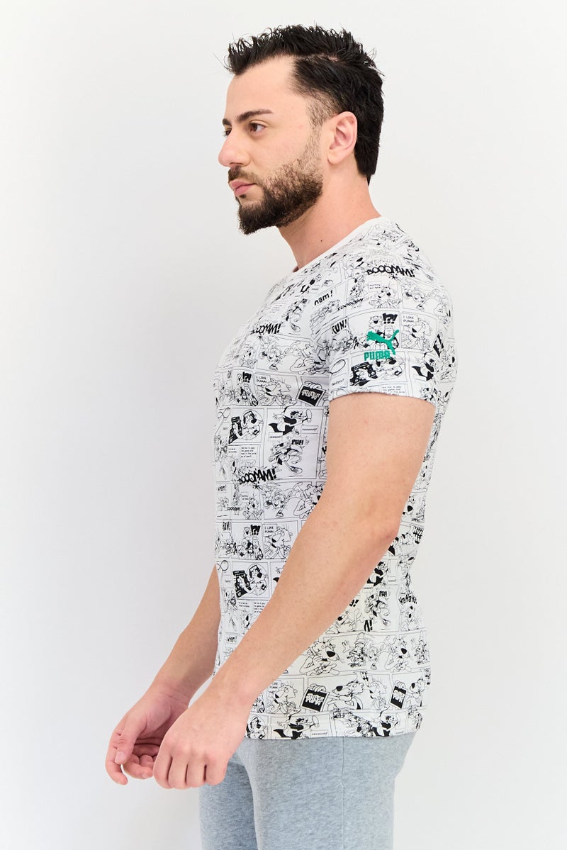 PUMA تي شيرت خارجي قصير الأكمام للرجال بتصميم جرافيكي ضيق، متعدد الألوان - Image 2