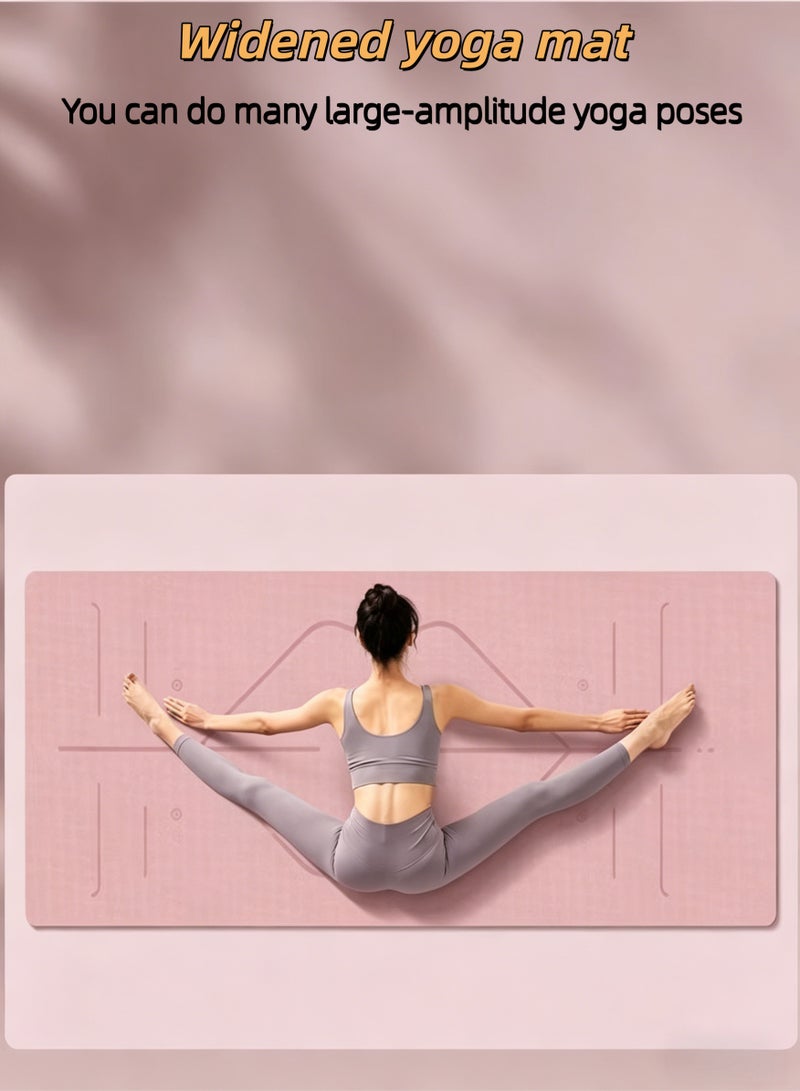 loven Premium TPE Yoga Mat – 6mm Thick & Double-Sided Non-Slip  | Extra Wide 80cm | Joint Protection - Image 4