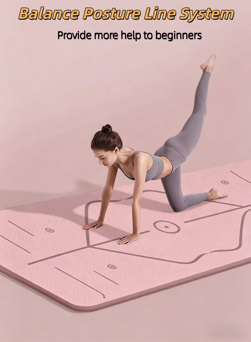 loven Premium TPE Yoga Mat – 6mm Thick & Double-Sided Non-Slip  | Extra Wide 80cm | Joint Protection - Image 2