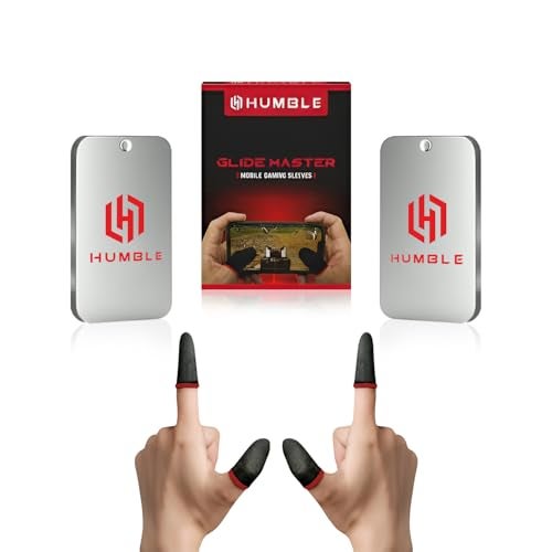 Humble® Mobile Gaming Thumb & Finger Sleeves, Anti-Slip Sweat-Proof High Precision Touch-Sensitive for PUBG, BGMI, COD Mobile & Free Fire - Breathable, Washable & Universal Fit – 2 Pairs (4 Pcs) - Image 1