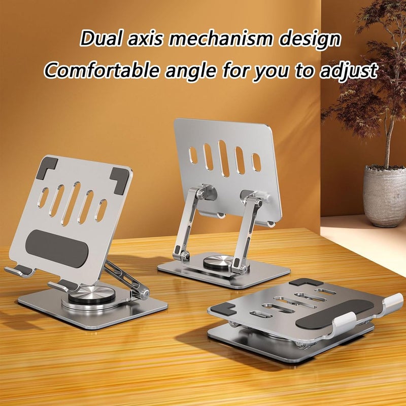 Multiple Angled Rotating Aluminum Stand Height Adjustable with 360 Rotating for Most Phones Computer and Tablets Portable Monitors Portable Phone Stand for Desk - Image 2