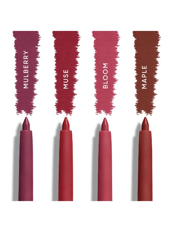 Parul Garg Beauty Classic Neutrals Lip Liner - Pack of 4 | Soft Matte, Highly Pigmented, Long Lasting, Smooth Glide Lip Pencil for Indian Skin Tones - Image 3