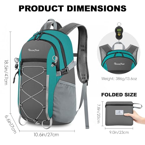 Seektop 20L Foldable Waterproof Hiking Backpack, Ultralight Small Lightweight Daypack Packable Backpack for Men Woman - Image 3