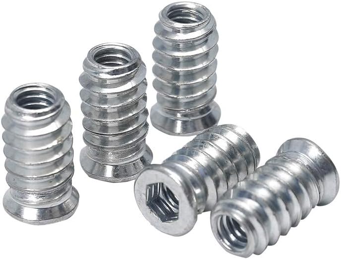 Sprite Science 40pcs Threaded Inserts for Wood 1/4-20 Furniture Screw in Threaded Insert Nuts 20mm Length - Image 2