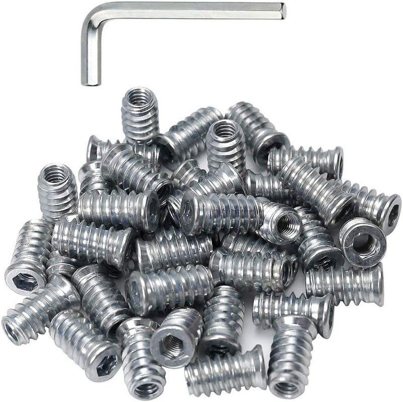 Sprite Science 40pcs Threaded Inserts for Wood 1/4-20 Furniture Screw in Threaded Insert Nuts 20mm Length - Image 1