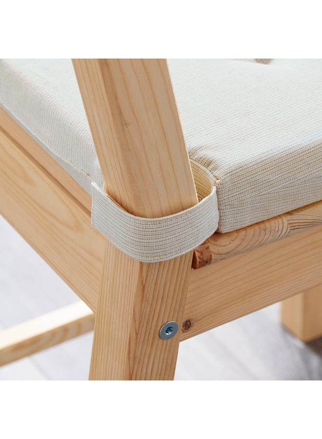 Zaboon Chair pad, natural, 42/35x40x4 cm - Image 3