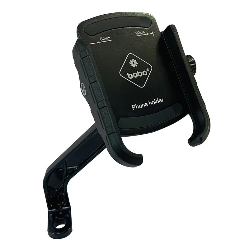 Bobo BM4M Jaw-Grip Mirror Mount Waterproof Bike/Motorcycle/Scooter Mobile Phone Holder Mount, Ideal for Maps and GPS Navigation (Black) - Image 1