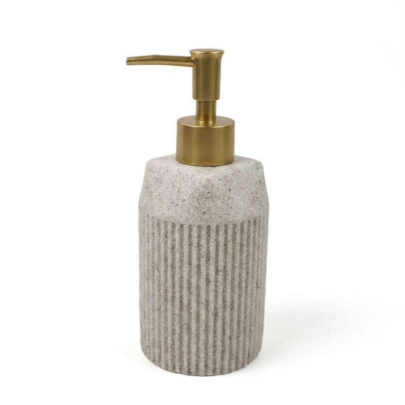 Pan Home Verona Polyresin Soap Dispenser 7.5x7.5x17.5cm - Beige - 211HEL9900812 - Image 3