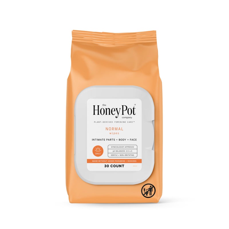 The Honey Pot Company - Feminine Wipes - Daily PH Balancing, Fragrance & Sulfate Free Wipes for Intimate Parts, Body, or Face - Hygiene Products - Normal 30 ct - Image 1