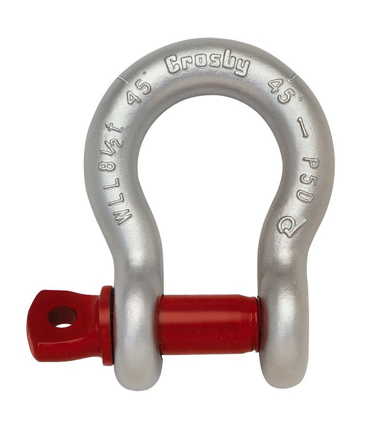 Crosby Screw Pin Anchor Shackle Carbon Steel, Galvanized, 3-1/4 Ton WLL, 5/8" Size, G-209 - Image 1