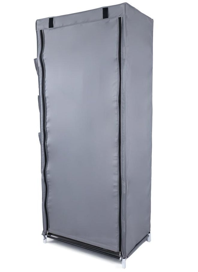 TTTP The Professionals Choice FOLDABLE NON-WOVEN WARDROBE WITH FOUR SHELVES AND A HANGING BAR AND TWELVE SIDE POCKETS. SIZE 75X50X180 CM - GRAY COLOR  - Image 5
