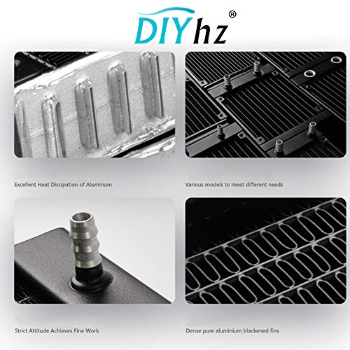 DIYhz Water Cooling Computer Radiator, 12 Pipe Aluminum Heat Exchanger Liquid Cooling Radiator Heat Sink 120mm for CPU PC Laser Water Cool System DC12V Black - Image 3