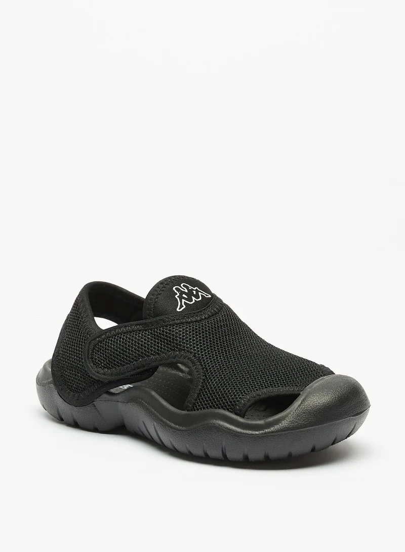 كابا Logo Detail Slip On Sandals with Hook and Loop Closure