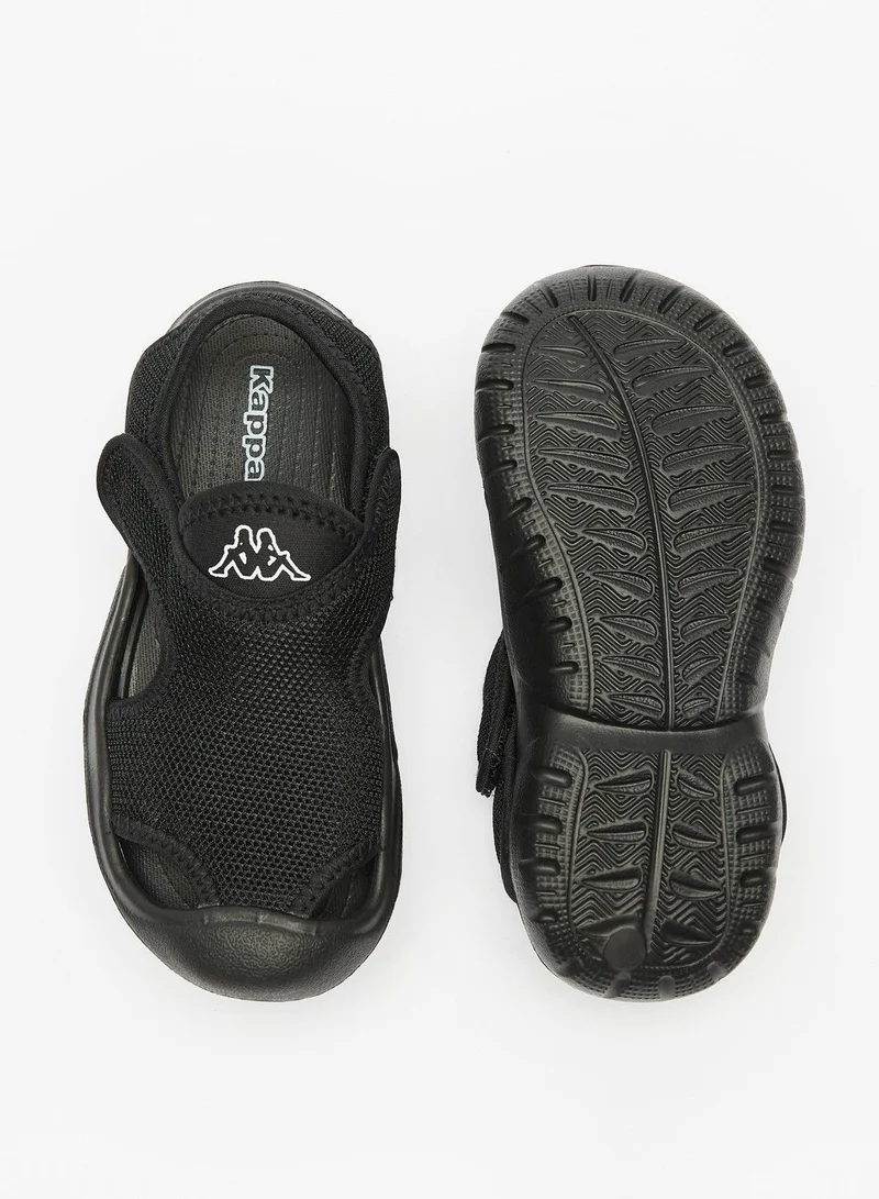 كابا Logo Detail Slip On Sandals with Hook and Loop Closure