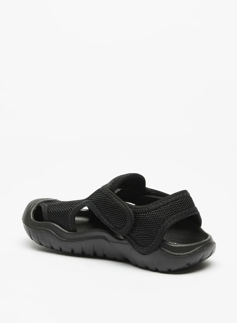 كابا Logo Detail Slip On Sandals with Hook and Loop Closure