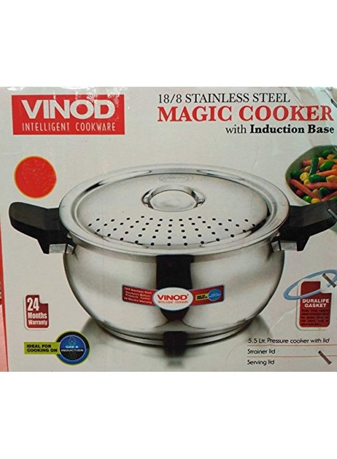 SMGPC-5.5 Pressure Cooker, Silver, 5.5 Liters, Stainless Steel
