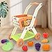 Ming You Kids Shopping Cart with Cutting Play Food Set for Kid Kitchen 2 in 1 Shopping Cart for Kids Grocery Store Pretend Play Kitchen Accessories Sorting Food Bucket Learning Toys Gift for Toddler 35 - Image 4