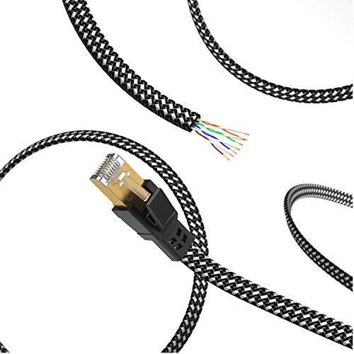 Orbram Cat 8 Ethernet Cable, 15Ft 1.5Ft 3Ft 6Ft 10Ft 20Ft 30Ft 50Ft 60Ft 100Ft 200Ft Braided High Speed Heavy Duty Network LAN Cord, Internet Cable Shielded in Wall, Indoor&Outdoor for Modem/Router/PC - Image 2