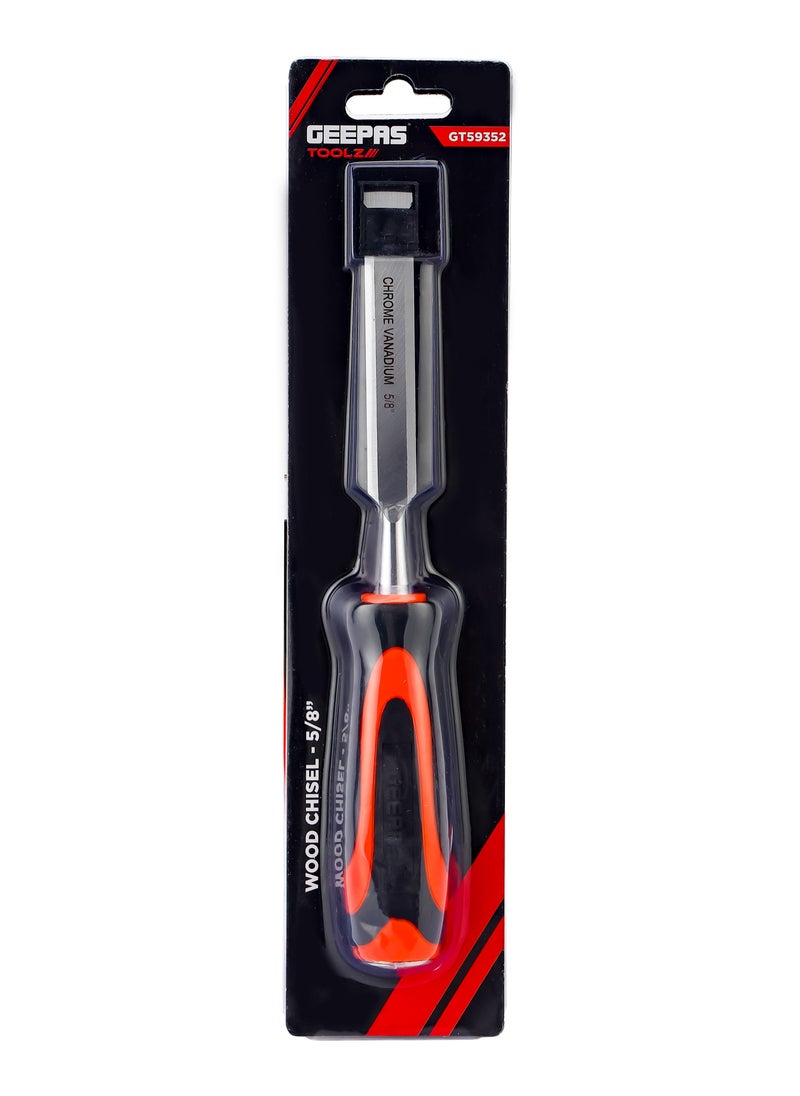 GEEPAS Geepas Toolz 5/8" Wood Chisel- GT59352, High-Quality Cr-V Construction, Induction Hardened, Equipped with TPR Handle, Light-Weight and Durable| Ideal for DIY, Home Improvement  - Image 4