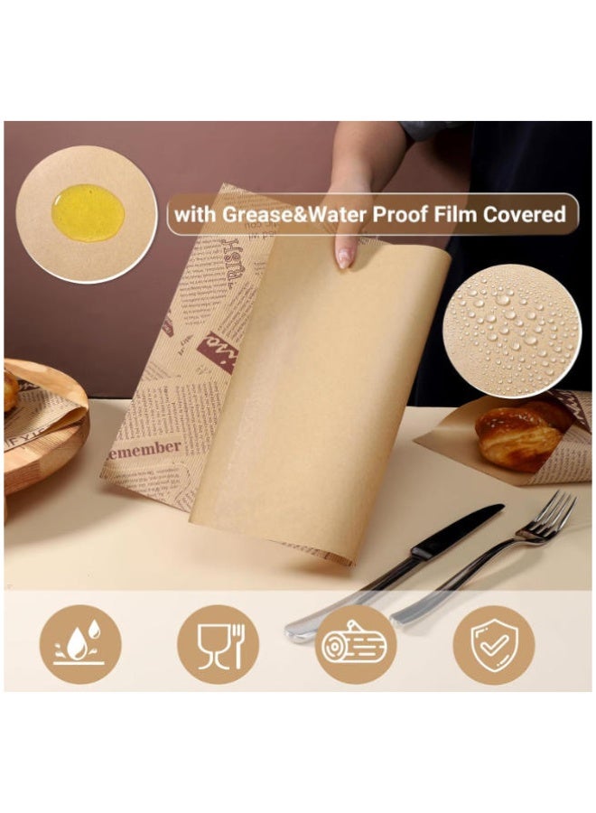 Eilimi 100 Sheets Bread Sandwich Burger Fries Food Grade Oil Proof Paper,Waterproof Baking Tray Liners for Baking,Restaurant/Hotel/Commercial(28x38cm) - Image 2