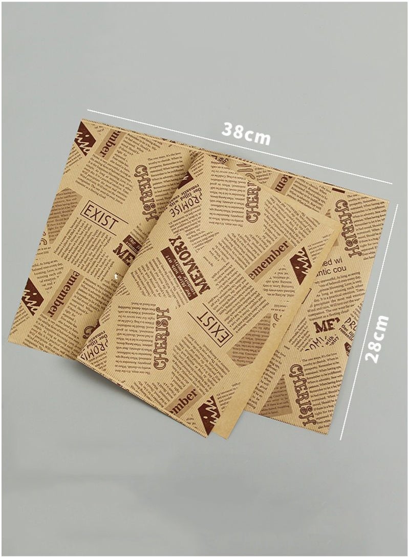 Eilimi 100 Sheets Bread Sandwich Burger Fries Food Grade Oil Proof Paper,Waterproof Baking Tray Liners for Baking,Restaurant/Hotel/Commercial(28x38cm) - Image 3