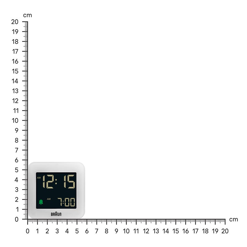 Braun Digital Travel Alarm Clock with Snooze, Compact Size, Negative LCD Display, Quick Set,Crescendo Beep Alarm in White, model BC08W. - Image 5