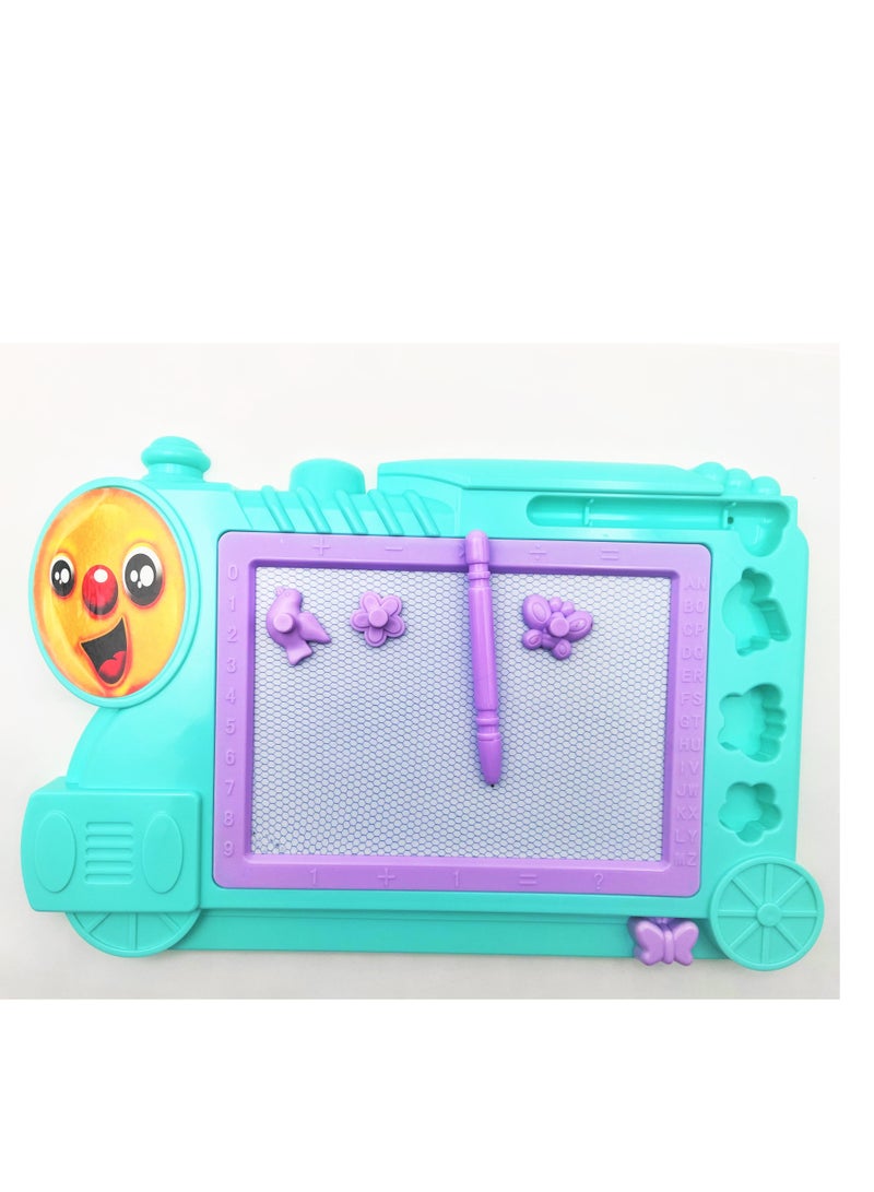 Drawing Board Doodle Board Writing Painting And Learning Board With 3 Magnet Shapes For Kids Green color - Image 2