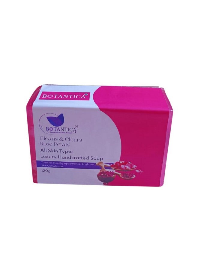 BOTANTICA Rose Petals Luxury Handcrafted Soap, 120g, Cleans and Clears, All Skin Types - Image 1