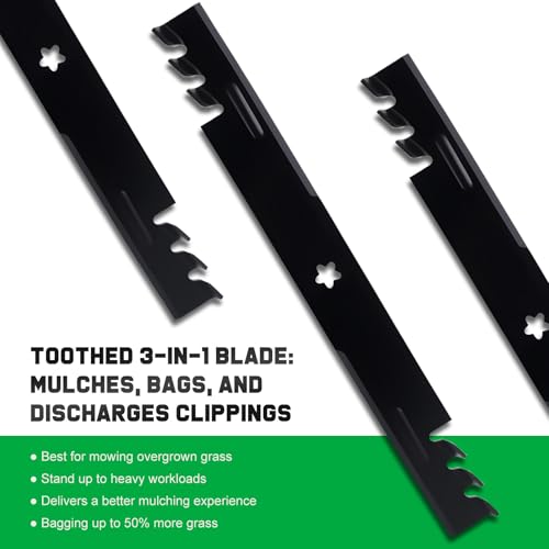 Grasscool 403107 405380 Mower Blades for for Husqvarna Craftsman 46 inch Zero Turn Riding Mower with 5-Star Mounting Pattern RZ4623 YTH22V46 Z246 YTH21K46 YTH20K46 YTA22V46 Mulching - Image 4
