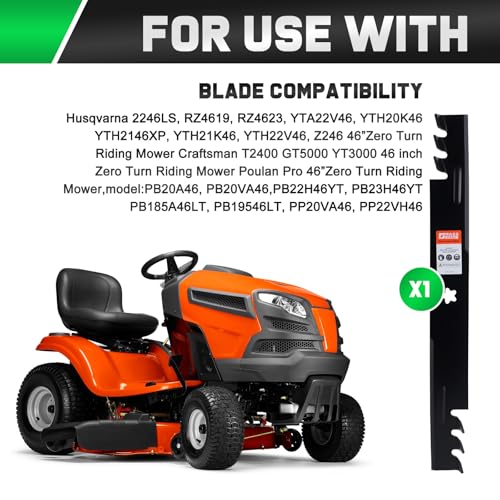Grasscool 403107 405380 Mower Blades for for Husqvarna Craftsman 46 inch Zero Turn Riding Mower with 5-Star Mounting Pattern RZ4623 YTH22V46 Z246 YTH21K46 YTH20K46 YTA22V46 Mulching - Image 2
