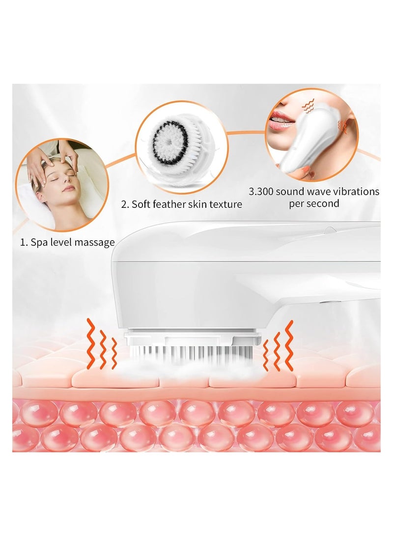 Zikra Electric Sonic Facial Cleansing Brush, Rechargeable IPX7 Waterproof Sonic Facial Cleansing Brush, Easily Cleans Dirt and Exfoliating from The Skin, Suitable for All Skin Types - Image 4