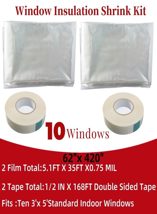 Fonsbleaudy 10-Window Shrink Film Window Insulation kit（62-Inch x 420-Inch），Insulating Film Window Kit Keeps Cold Air Out and Warm Air in (10 Windows) - Image 4