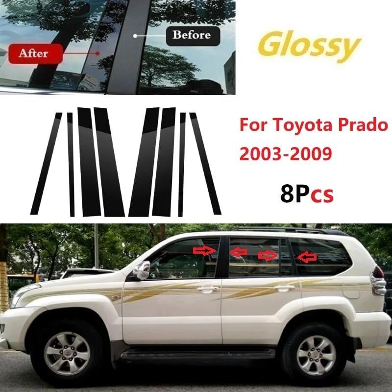Vuzmode 8PCS Window Trim Cover for Toyota Prado - Image 3