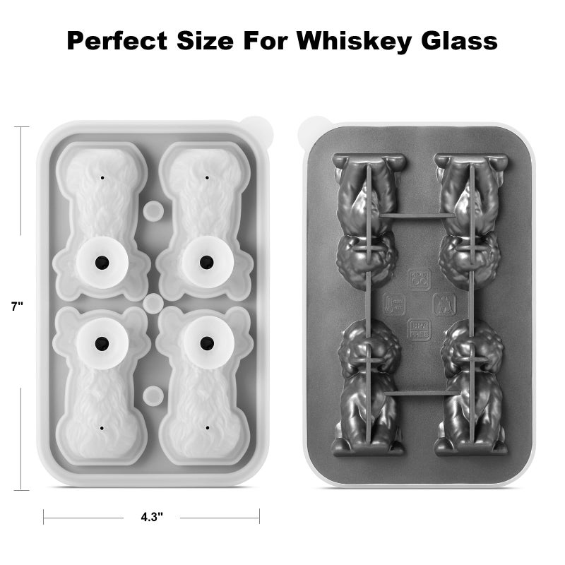 Nax Caki 3D Highland Cow Ice Cube Tray, Large Silicone Fun Shapes Ice Cube Mold for Whiskey,Cocktails, Bourbon, Cute Highland Cow Gifts for Holiday Stocking Stuffers - Image 4