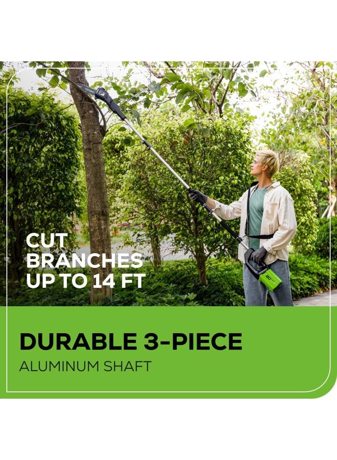 Greenworks 80V 10" Cordless Polesaw (Great For Pruning and Trimming Branches / 75+ Compatible Tools), 2.0Ah Battery and Charger Included - Image 2