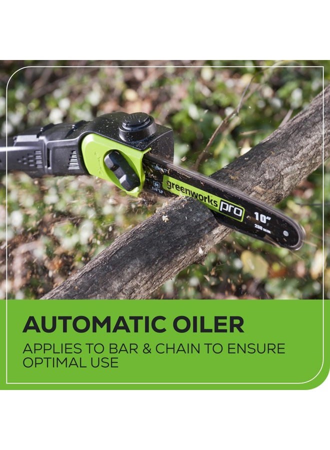 Greenworks 80V 10" Cordless Polesaw (Great For Pruning and Trimming Branches / 75+ Compatible Tools), 2.0Ah Battery and Charger Included - Image 3