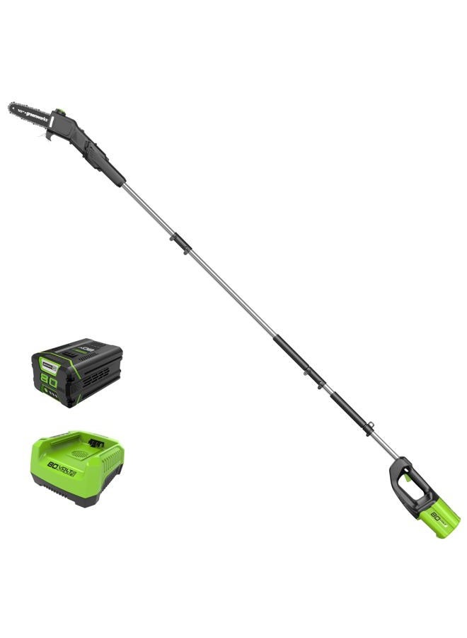 Greenworks 80V 10" Cordless Polesaw (Great For Pruning and Trimming Branches / 75+ Compatible Tools), 2.0Ah Battery and Charger Included - Image 1