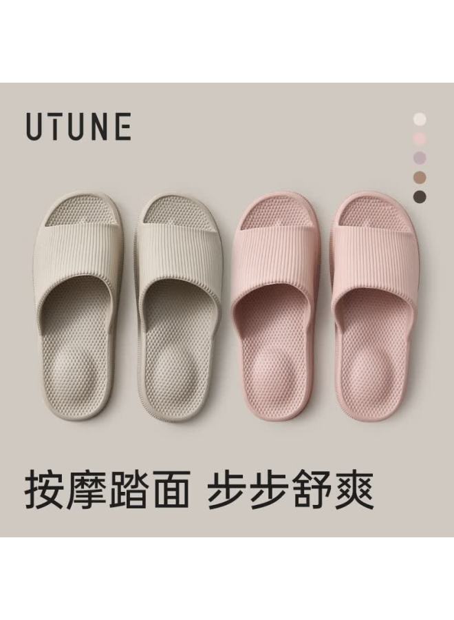 Utune Women's Massage Slippers For Foot Sole, Bathroom Shower Non-slip Summer Home Large Size, Men's Light Pink, Size 35 - Image 1