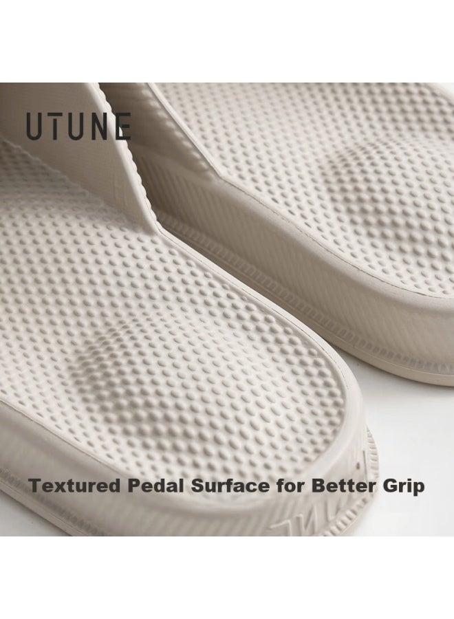 Utune Women's Massage Slippers For Foot Sole, Bathroom Shower Non-slip Summer Home Large Size, Men's Light Pink, Size 35 - Image 3