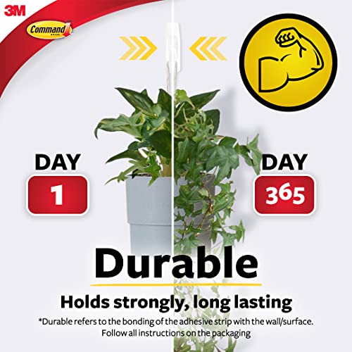 Command 3M Command Medium Wall Hooks, Holds 1.3kg, No paint damage, Heavy Duty, Holds Strongly, Reusable, Adhesive hooks for wall, Multi-surface (White, 2hooks, 4 strips) - Image 3