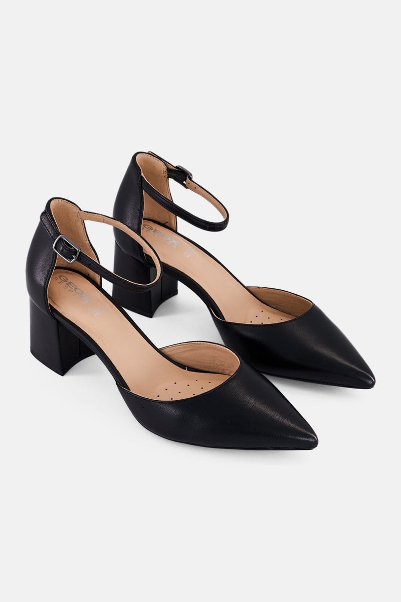 GEOX Women D Bigliana E Adjustable Buckle Pumps, Black  - Image 1