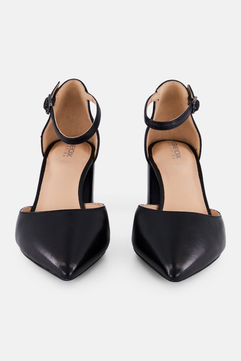 GEOX Women D Bigliana E Adjustable Buckle Pumps, Black  - Image 3